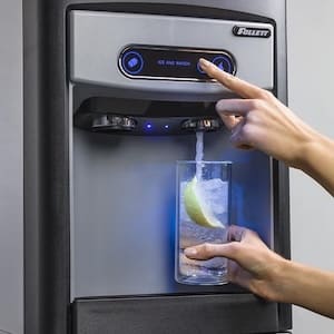 A photo of someone filling a drink with an advanced, easy-to-use machine